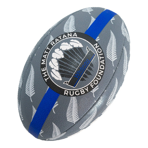 Rugby - The Matt Ratana Rugby Foundation Official Rugby Ball – Available in Sizes: 5 – Colour: Grey
