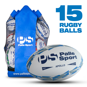 Rugby - Apollo Training Ball - 15-Ball Bundle - Size 5, 4 & 3
