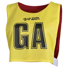 Load image into Gallery viewer, Reversible Netball Bibs Yellow Red